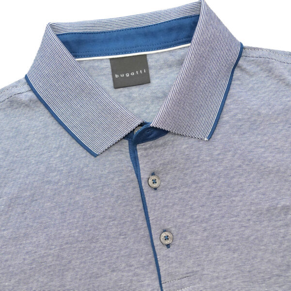 Bugatti Mercerised Subtle Striped Blue Polo Shirt