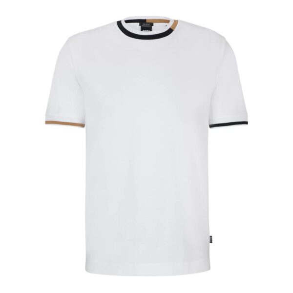 BOSS Thompson White T-shirt With Signature Stripe