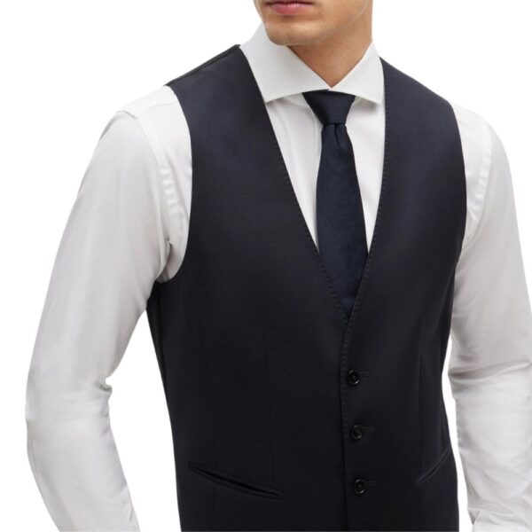 BOSS Slim Fit Waistcoat In Virgin Wool Serge