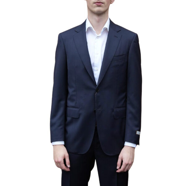 CANALI Blue Pure Wool Pinpoint Regular Fit Suit jacket