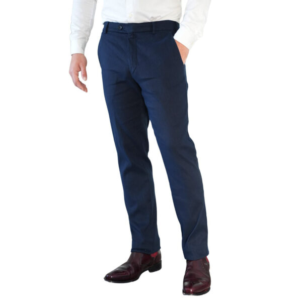 MEYER EXCLUSIVE BONN NAVY LINEN TROUSERS side