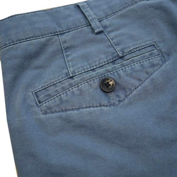 Meyer Chigaco Textured Blue Wash chino back detail 2