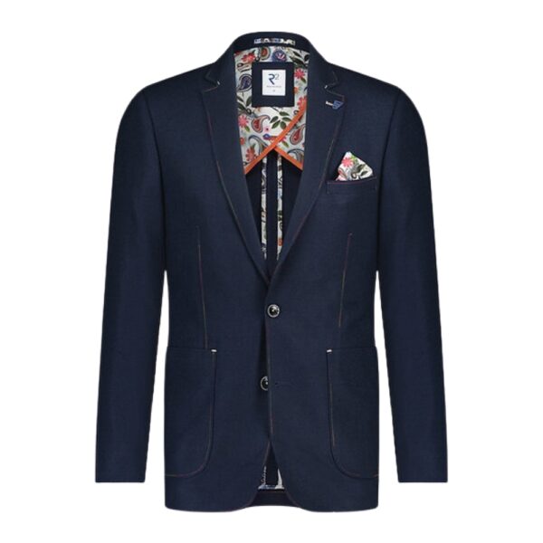 R2 Amsterdam Half Lined Multi Stitch Navy Jacket