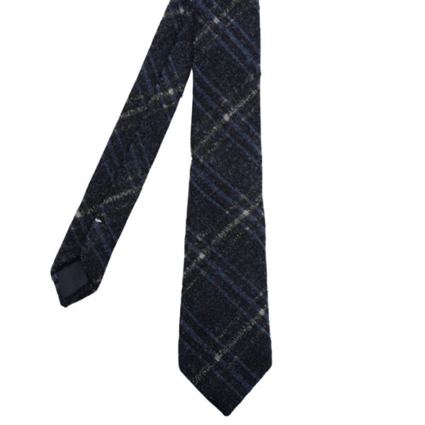 WARWICKS Wool Heavy Check Navy Tie - Image 2