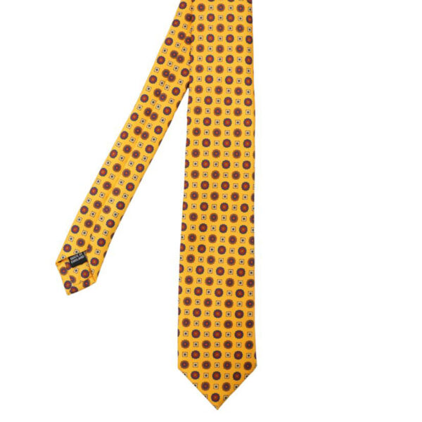 WARWICKS Yellow Tie with Medallion Pattern 2