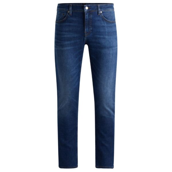 BOSS Regular Fit Jeans In Dark Blue Cashmere Touch Denim