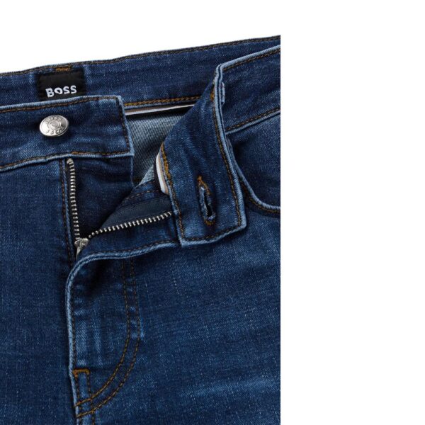 BOSS Regular Fit Jeans In Dark Blue Cashmere Touch Denim - Image 5