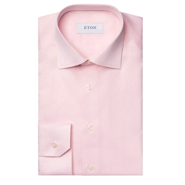 Eton Signature Twill Contemporary Fit Pink Shirt 1