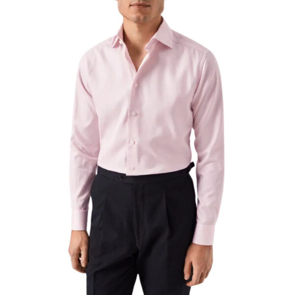 Eton Signature Twill Contemporary Fit Pink Shirt model