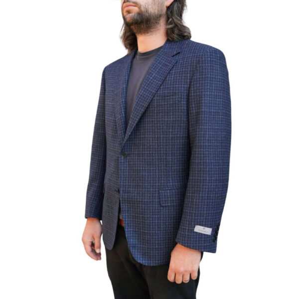 Canali Small Check Navy Smart Jacket side