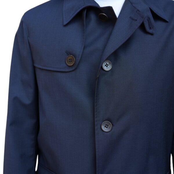 Canali navy coat closeup