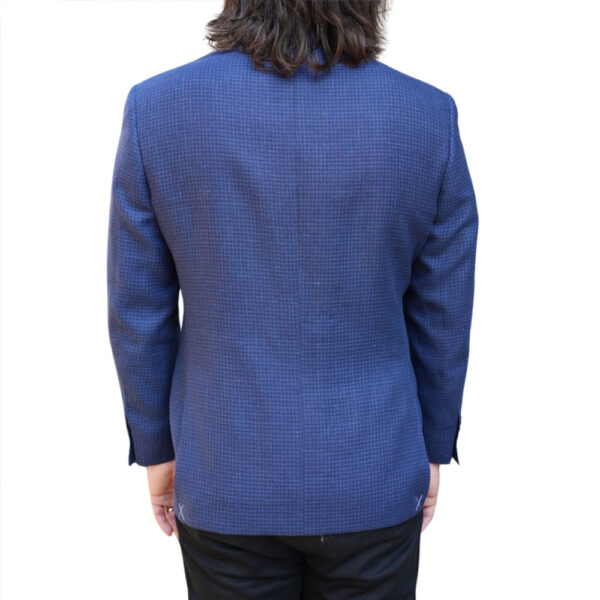 Canali small check Blue Jacket back