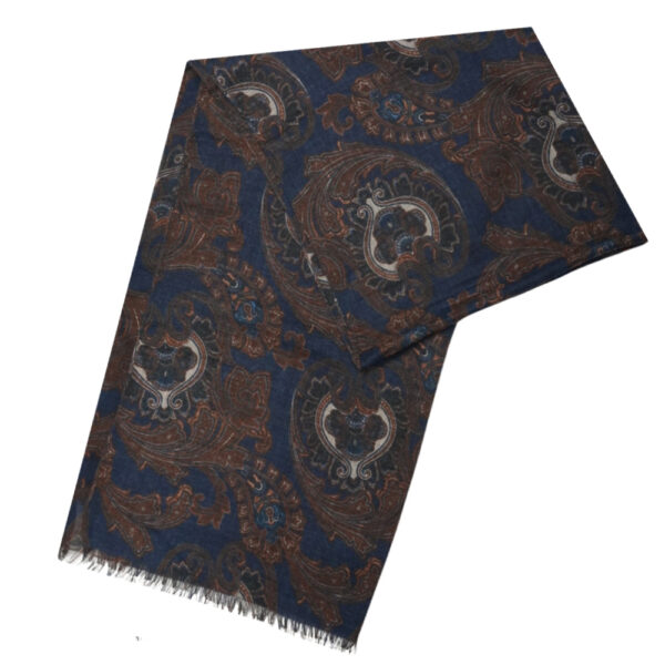 Eduard Dressler Paisley Navy Scarf 2