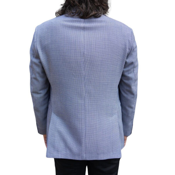 Eduard Dressler small check blue smart jacket back