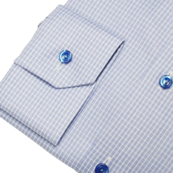 Eton Contemporary Fit Check Blue Shirt sleeve