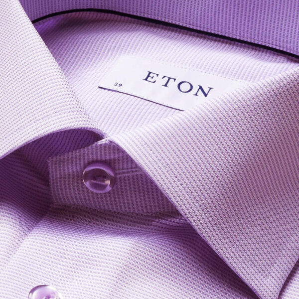 Eton Contemporary Fit Royal Dobby Pink Shirt - Image 2