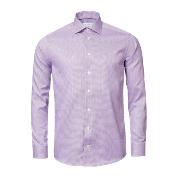 Eton Contemporary Fit Textured Twill light purple Shirt 2