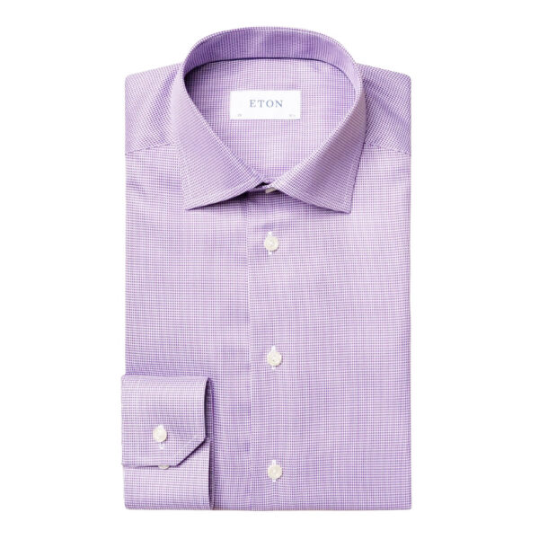 Eton Contemporary Fit Textured Twill light purple Shirt