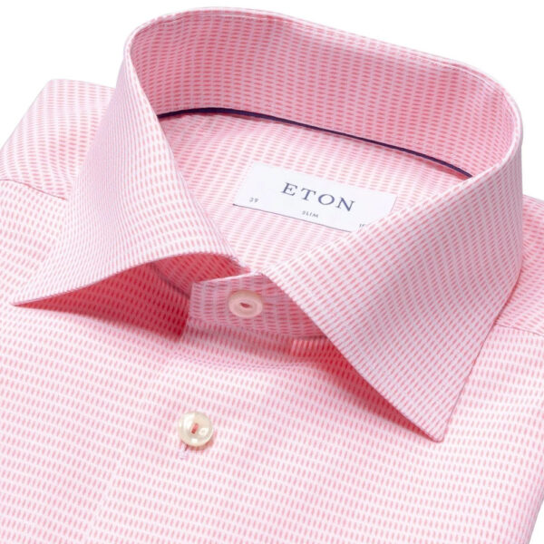 Eton Shirt Dobby Textured Pink Shirt collar