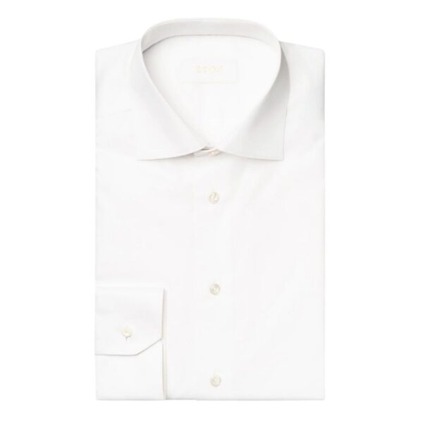 Eton White Solid Elevated Twill Shirt 2