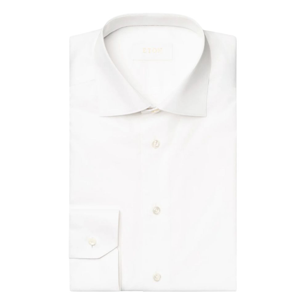 Eton White Solid Elevated Twill Shirt 2