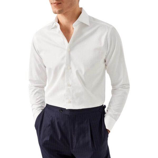 Eton White Solid Elevated Twill Shirt 3