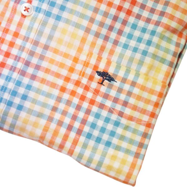 FYNCH HATTON Classic Check Orange Shirt 2