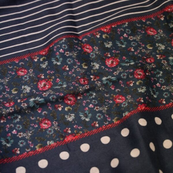 GIORDANO Flower and Polka Dot Navy Scarf - Image 2