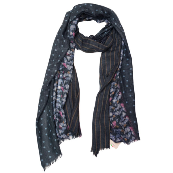 Giorodano multi pattern grey scarf