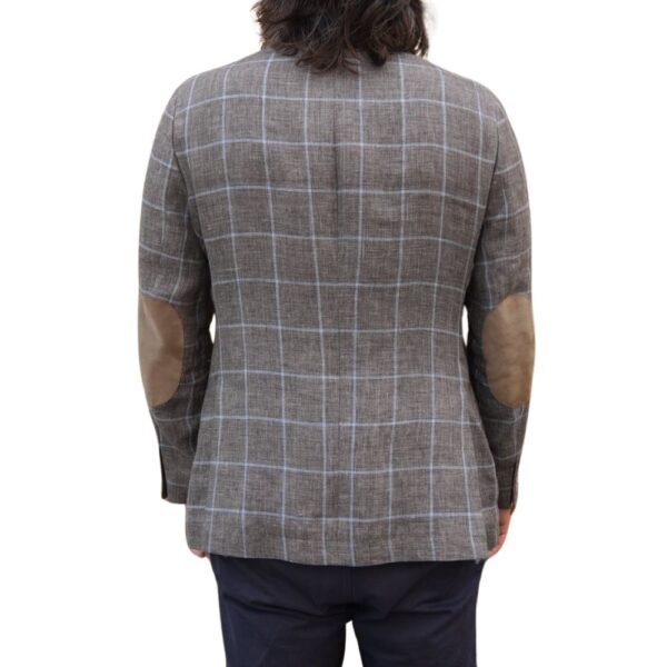 Hackett Brown Linen Windowpane Jacket 3