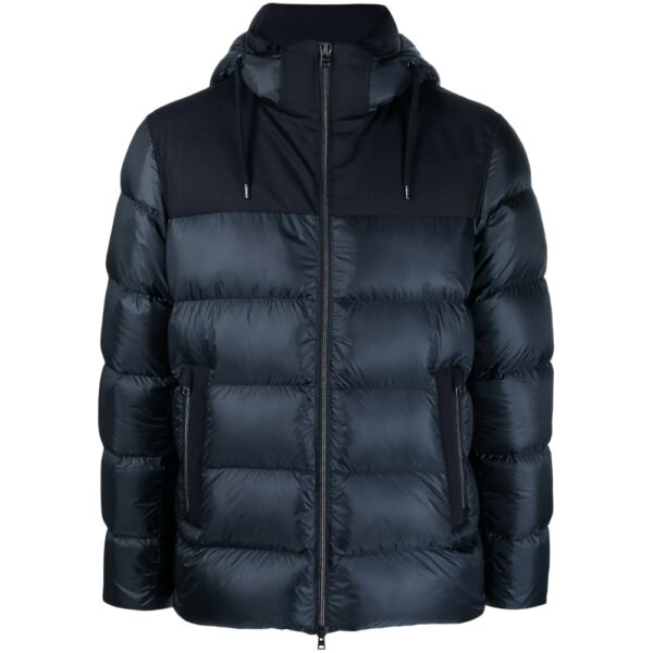 Herno panelled padded navy jacket