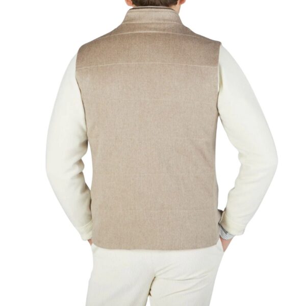 MAURIZIO BALDASSARI Beige Water Repellent Pure Cashmere Gilet back