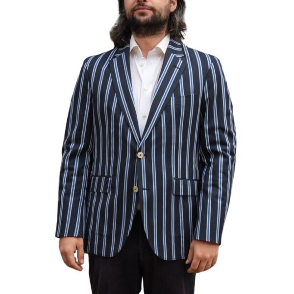 Navy Striped Smart Jacket