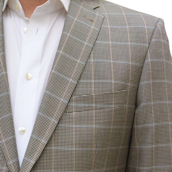 Roy Robson Beige Puppytooth Windowpane Overcheck Jacket - Image 4