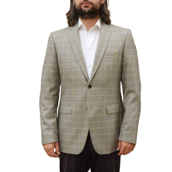 Roy Robson Beige Puppytooth Windowpane Overcheck Jacket