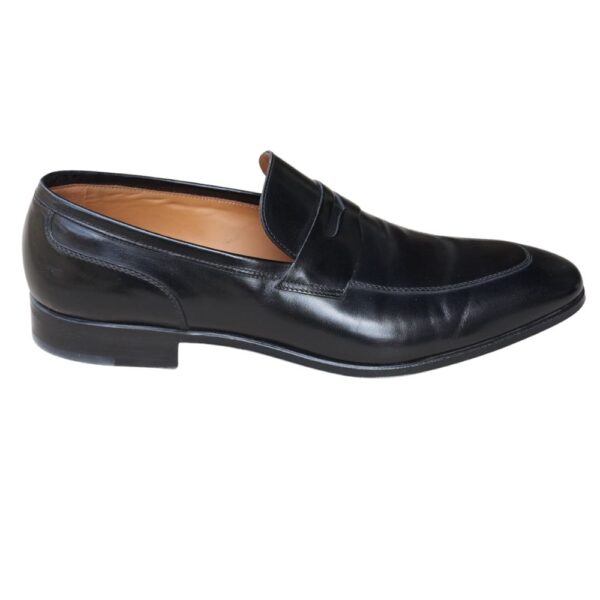 Stemar Black Leather Loafers