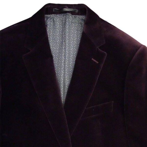 Warwicks Velvet Burgundy Jacket closeuop