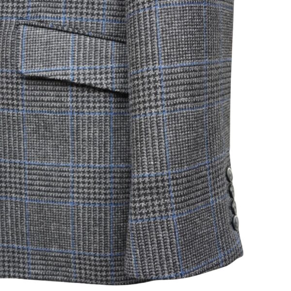 Windowpane Grey Smart jacket closeup