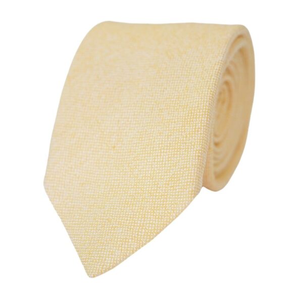 AMANDA CHRISTENSEN Classic Cotton Silk Yellow Textured Tie