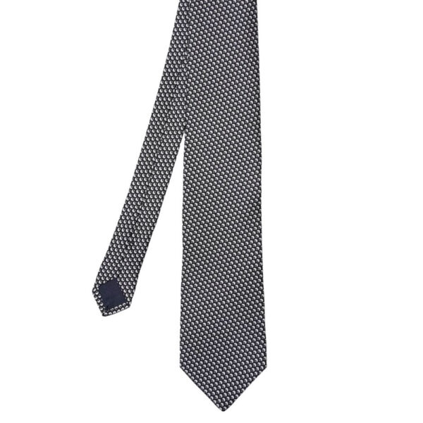 AMANDA CHRISTENSEN Navy Tie with Micro Geometric Print 1