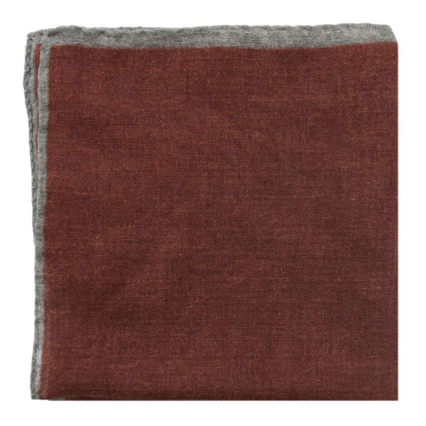 Amanda Christensen Brown Pocket Square with Grey Piping