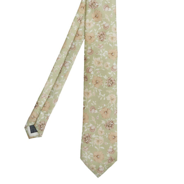 Amanda Christensen Green Tie with Floral Pattern 2