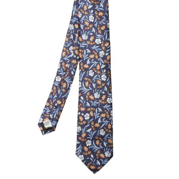 Amanda Christensen Navy Flower Tie And Paisley Pocket Square 3