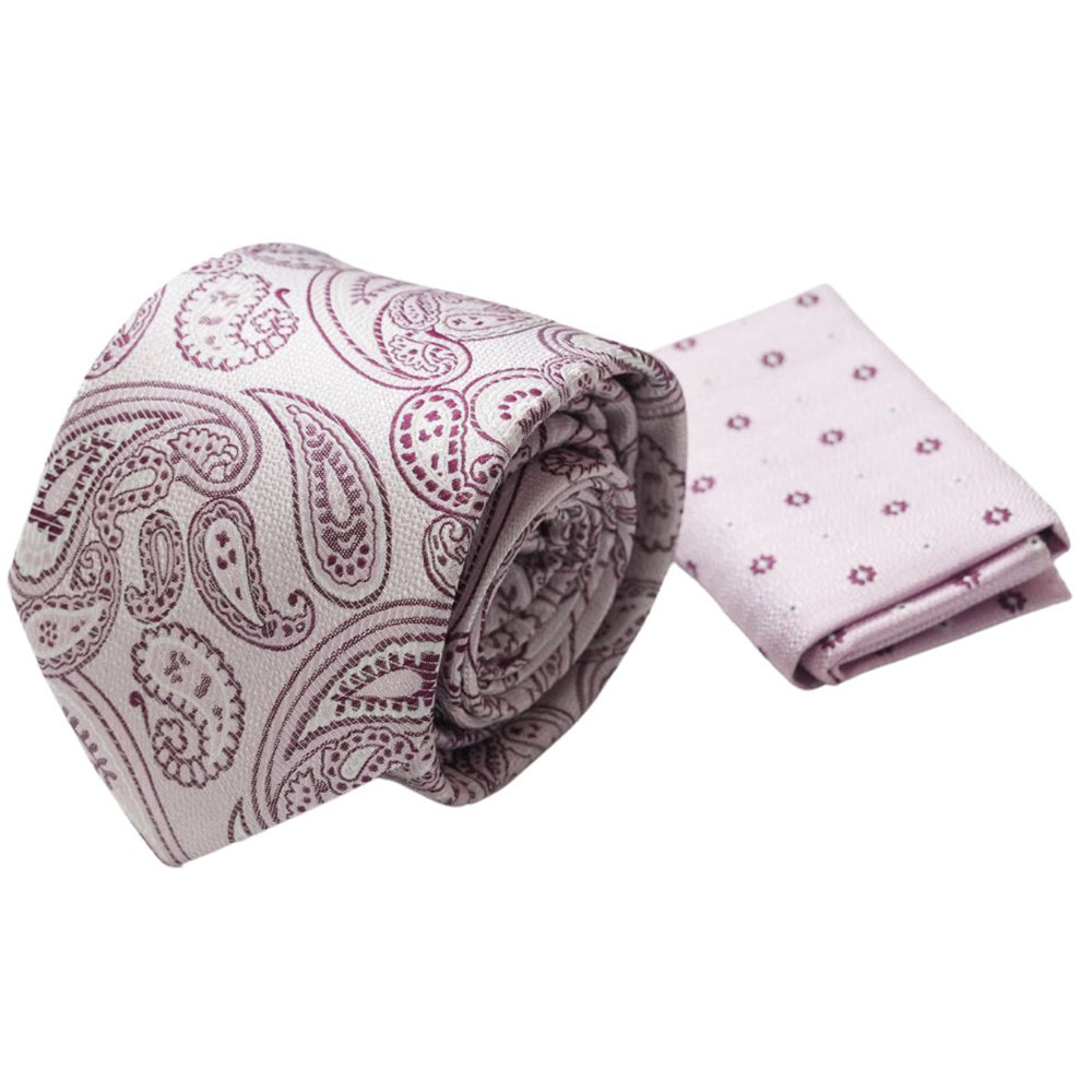 Amanda Christensen Pink Paisley Tie And Pocket Square 2