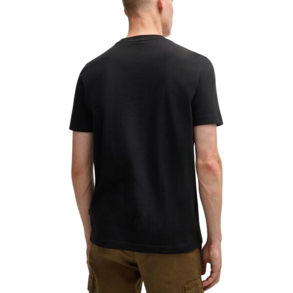 BOSS Regular fit Black T Shirt in Cotton Jersey With Seasonal Artwork 2