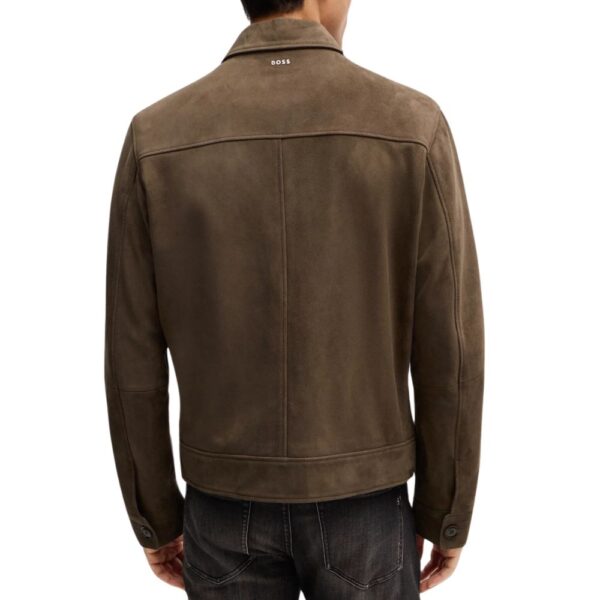 BOSS Regular fit jacket in soft suede with zip front 2