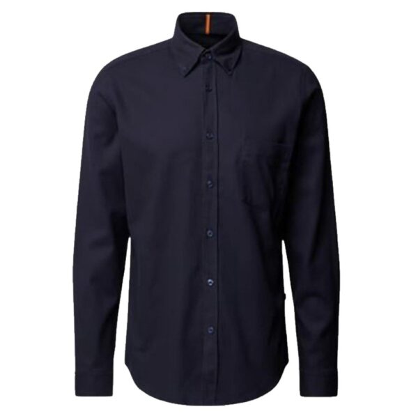 BOSS Ricker Regular Fit Navy Shirt with button Down Collar