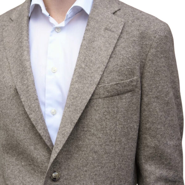 BOSS Slim fit Beige Jacket in Stretch Jersey With Wool detail