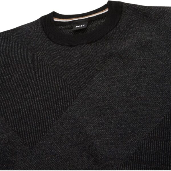 BOSS Virgin wool sweater with two tone jacquard pattern 2