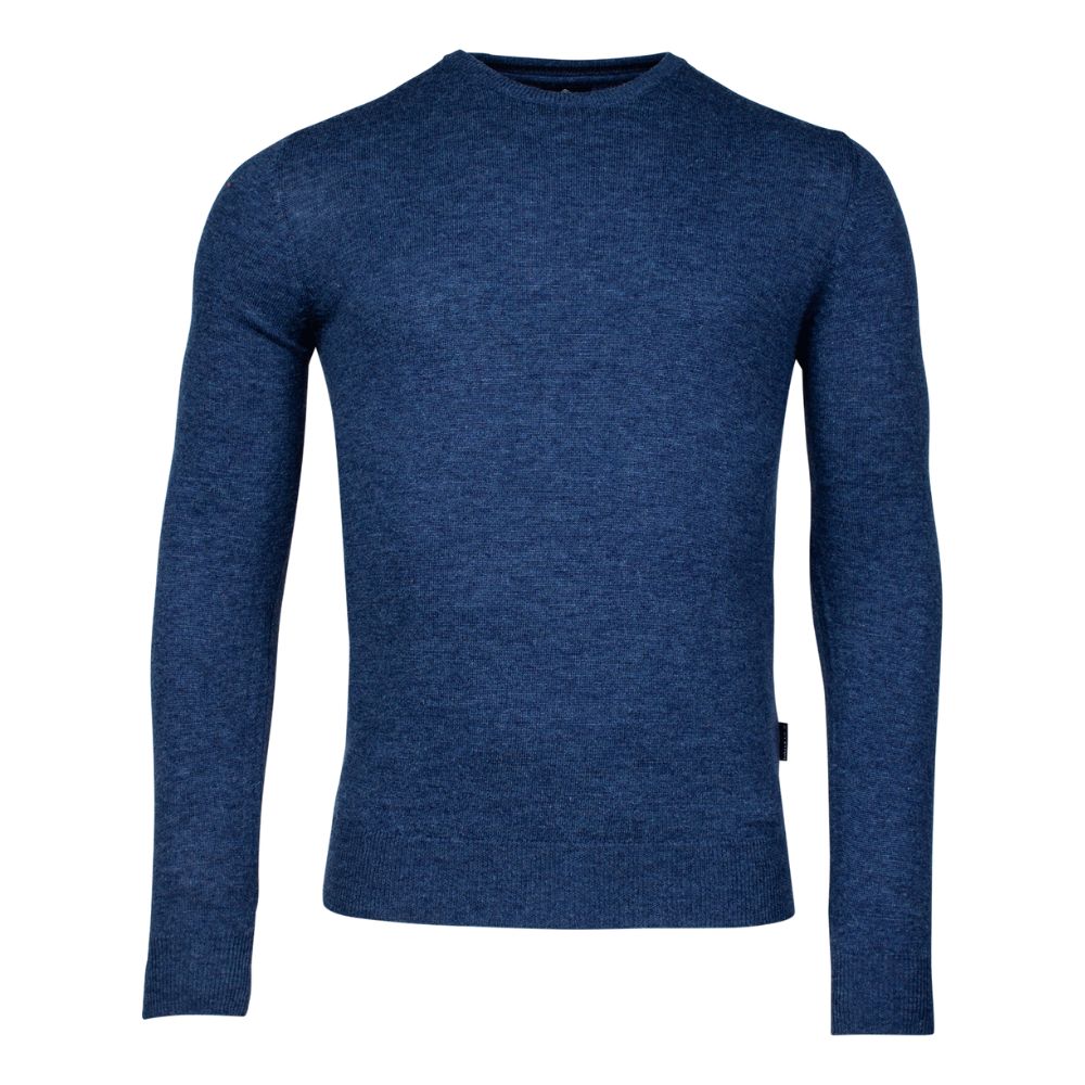 Baileys Waffle Denim Blue Crew Neck Jumper 1